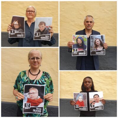 Kollage Belarus fängslade journalister